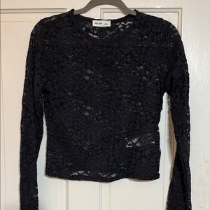 Wilfred Black Lace Long Sleeve Top